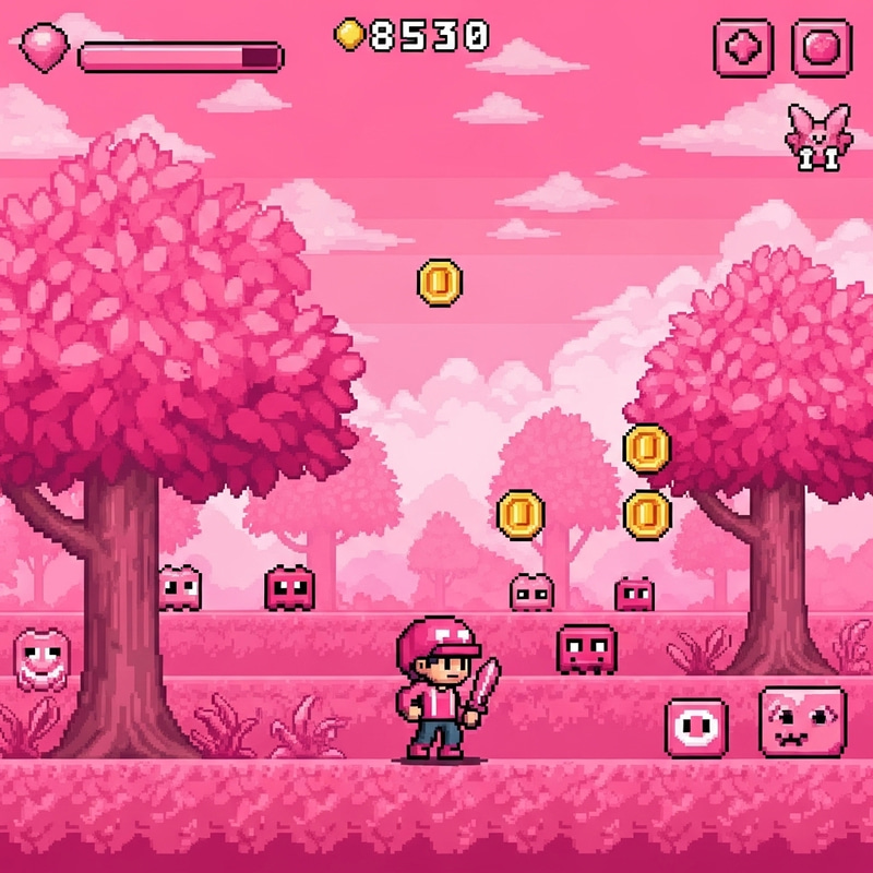 Pink Pixel Videogame Adventure Pink Pixel Videogame Adventure