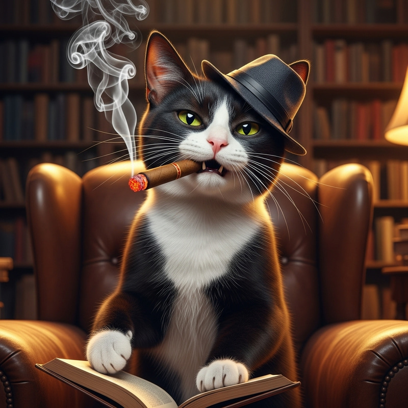 Cat Smoking Cigar - Unique and Charming Feline