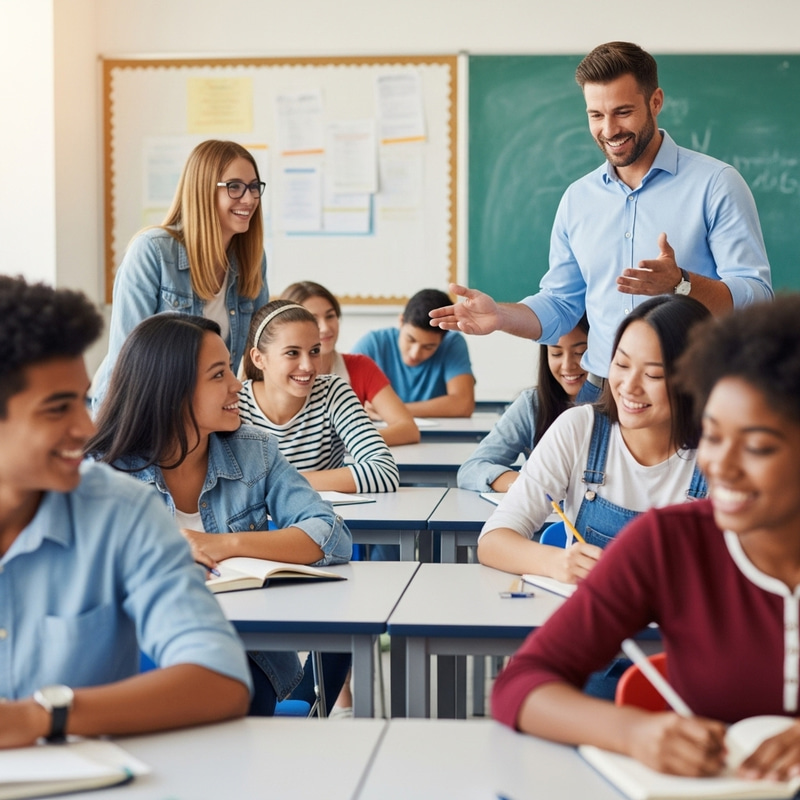 Diverse Classroom: Vibrant Impressionistic Artwork Diverse Classroom: Vibrant Impressionistic Artwork