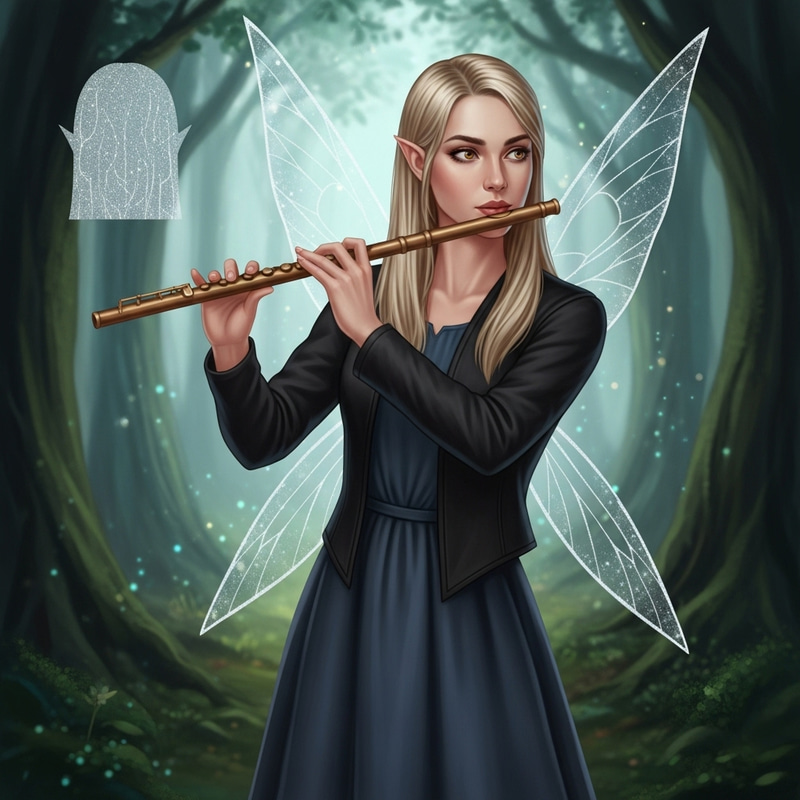 Adorable Ethereal Fairy Bard in Enchanted Forest Art