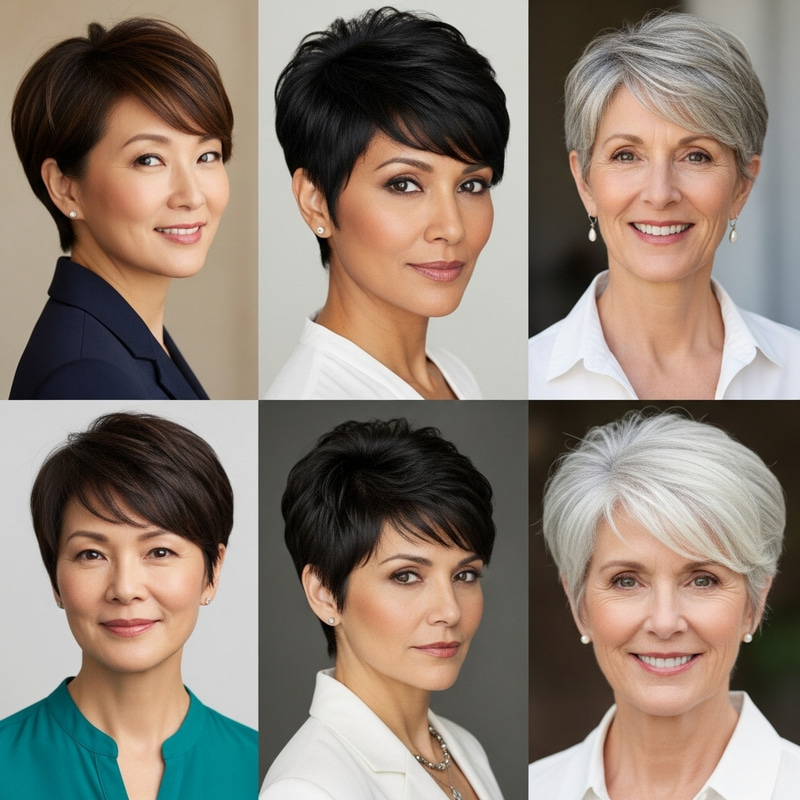 Stylish Short Haircuts for Square Faces | Women 45+ Stylish Short Haircuts for Square Faces | Women 45+