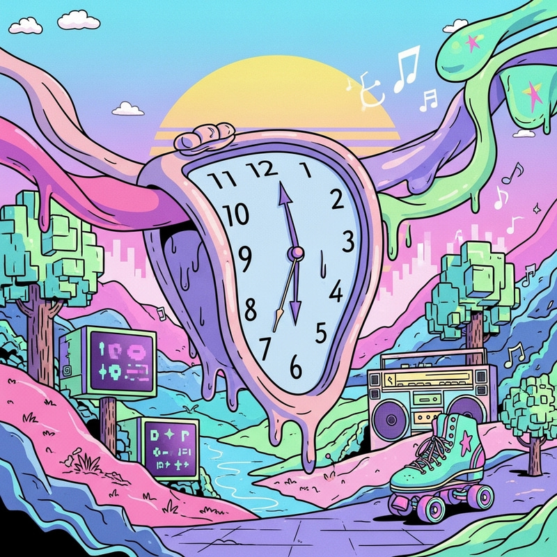 Surreal Melting Clock Album Cover Art Surreal Melting Clock Album Cover Art