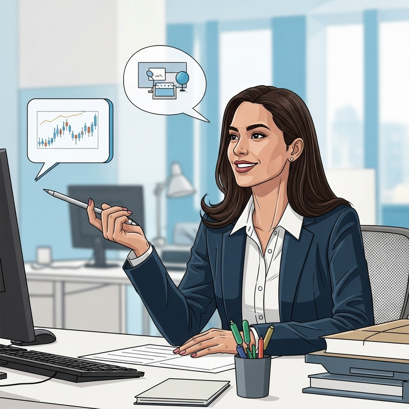 Corporate Businesswoman in Modern Office, Technology Integration