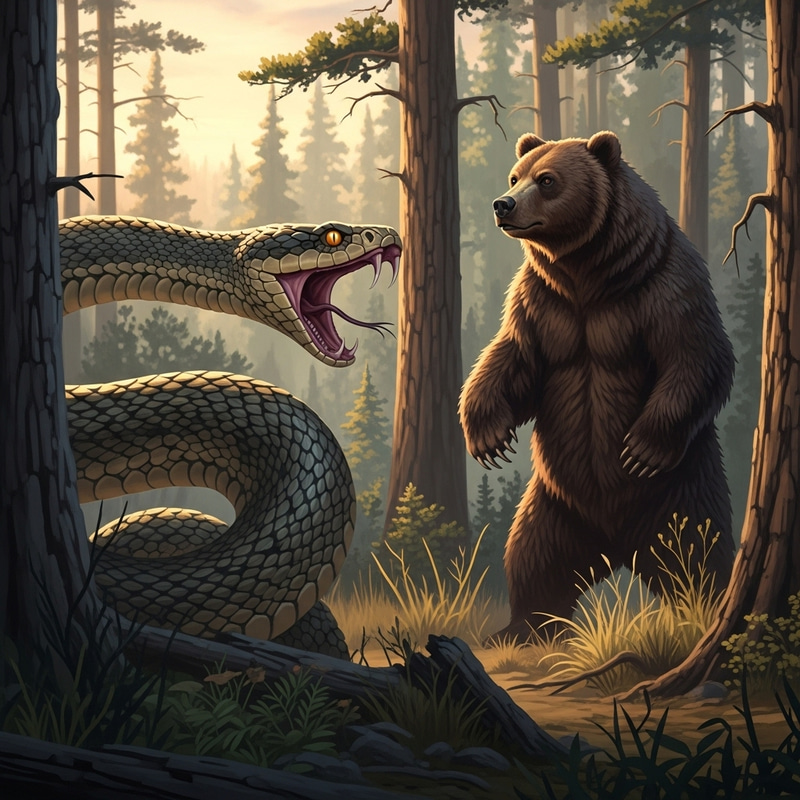 Snake vs Bear: Intense Encounter in the Wild Snake vs Bear: Intense Encounter in the Wild