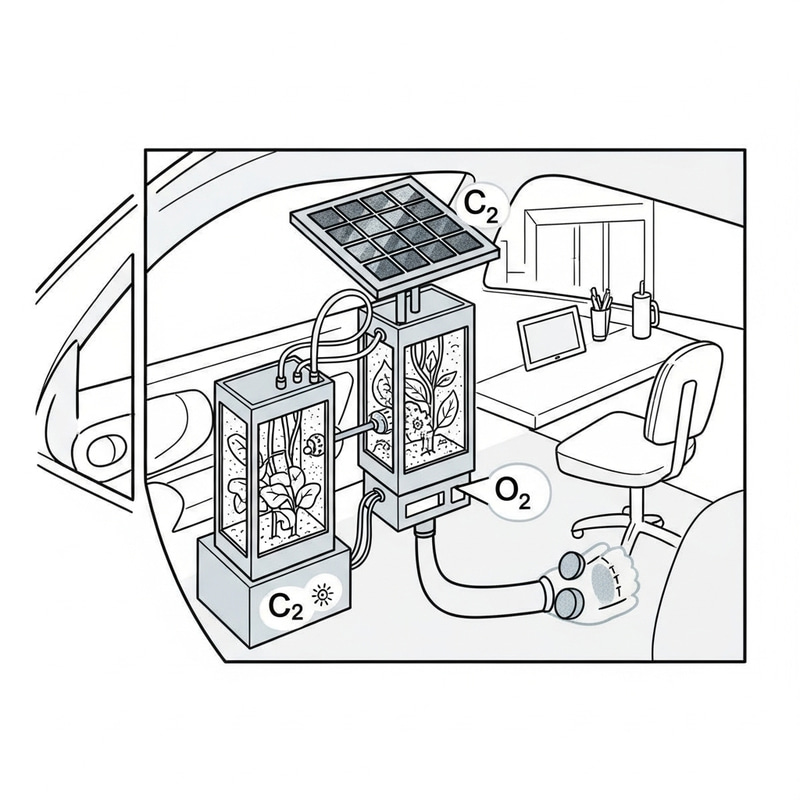 Compact Solar-Powered CO2 to Oxygen Device Compact Solar-Powered CO2 to Oxygen Device