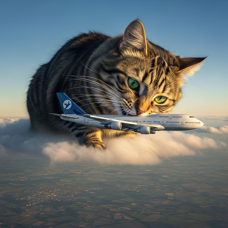 Funny Cat Eating Airplane - Cute Pet Video