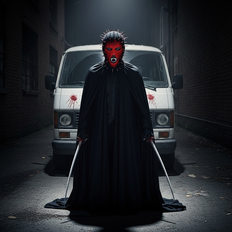 Sinister Elegance: Vampire Encounter in Moonlit Alley Sinister Elegance: Vampire Encounter in Moonlit Alley