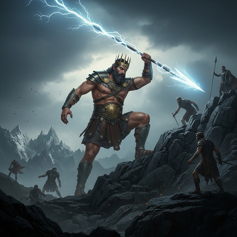 Epic Titans of Greek Mythology: A Stormy Scene Epic Titans of Greek Mythology: A Stormy Scene