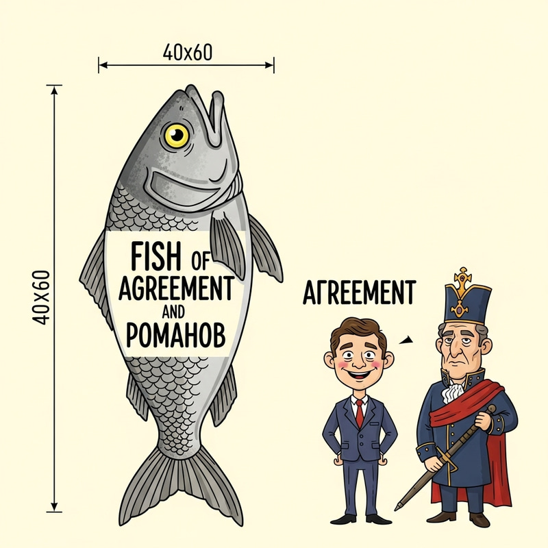 Hand-Drawn Fish of Agreement and Romanov | 40x60 Dimensions Hand-Drawn Fish of Agreement and Romanov | 40x60 Dimensions