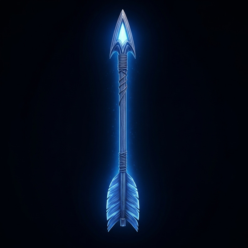 Glowing Blue Arrow - Craftsmanship Meets Magic Glowing Blue Arrow - Craftsmanship Meets Magic