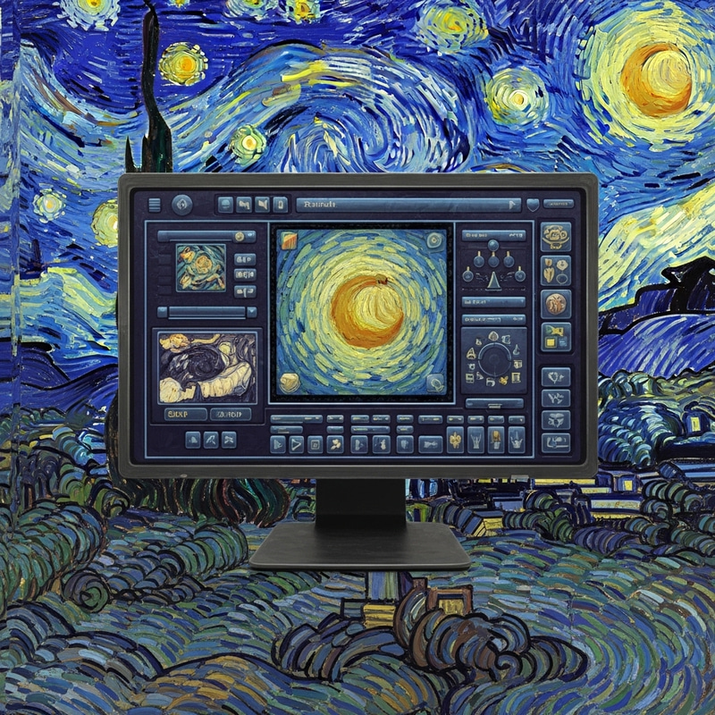 Van Gogh's Human-Machine Interface Painting