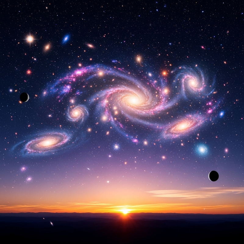 Galactic Sunset - Captivating Abstract Sky with Stars & Planets