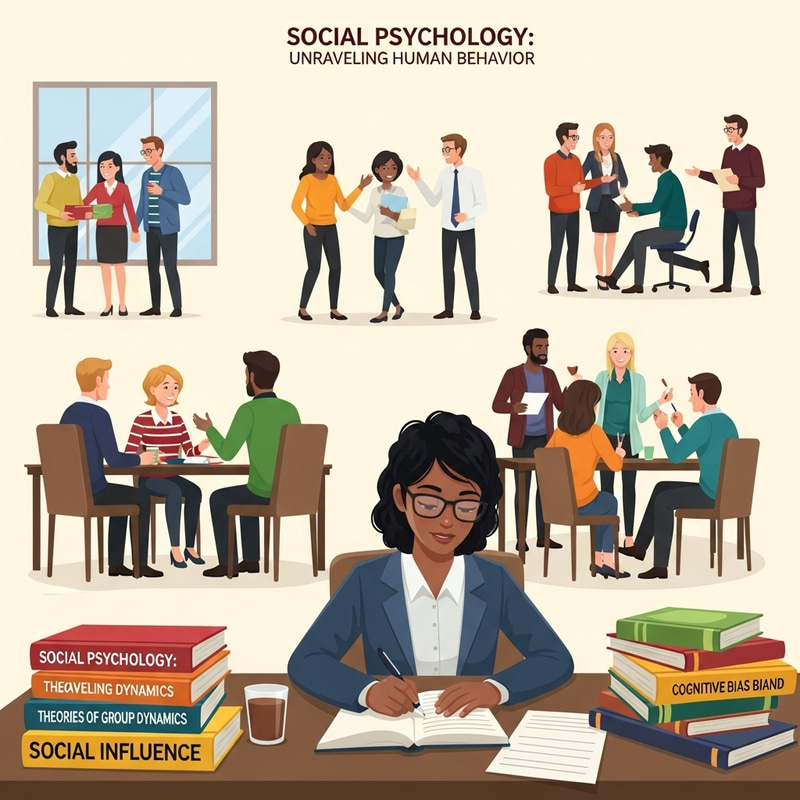 Diverse Social Psychology Scene: Room with Multicultural Interactions