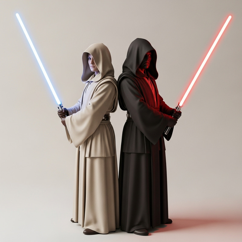 Light Side vs Dark Side Jedi - Minimalistic Standoff Light Side vs Dark Side Jedi - Minimalistic Standoff