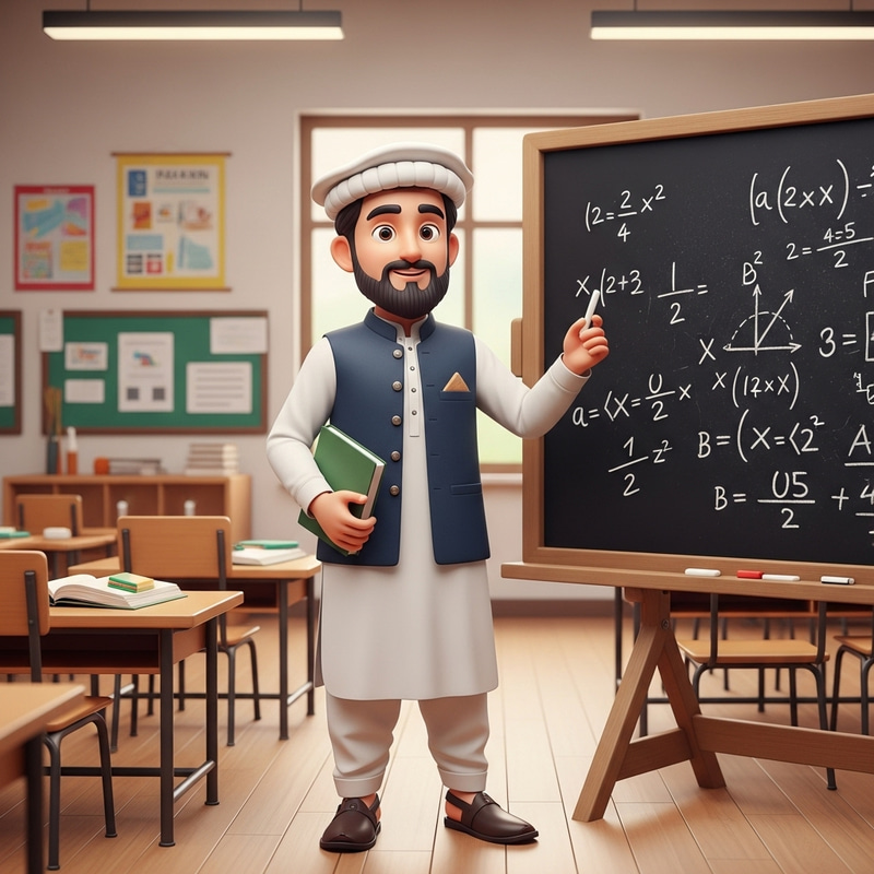Pakistani Male Teacher in 3D Cartoon Form Pakistani Male Teacher in 3D Cartoon Form