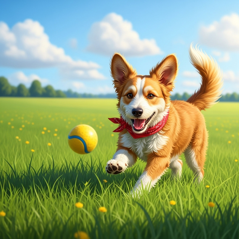 Adorable Dog Enjoying Time in Lush Field | Happy Pet Playing Adorable Dog Enjoying Time in Lush Field | Happy Pet Playing