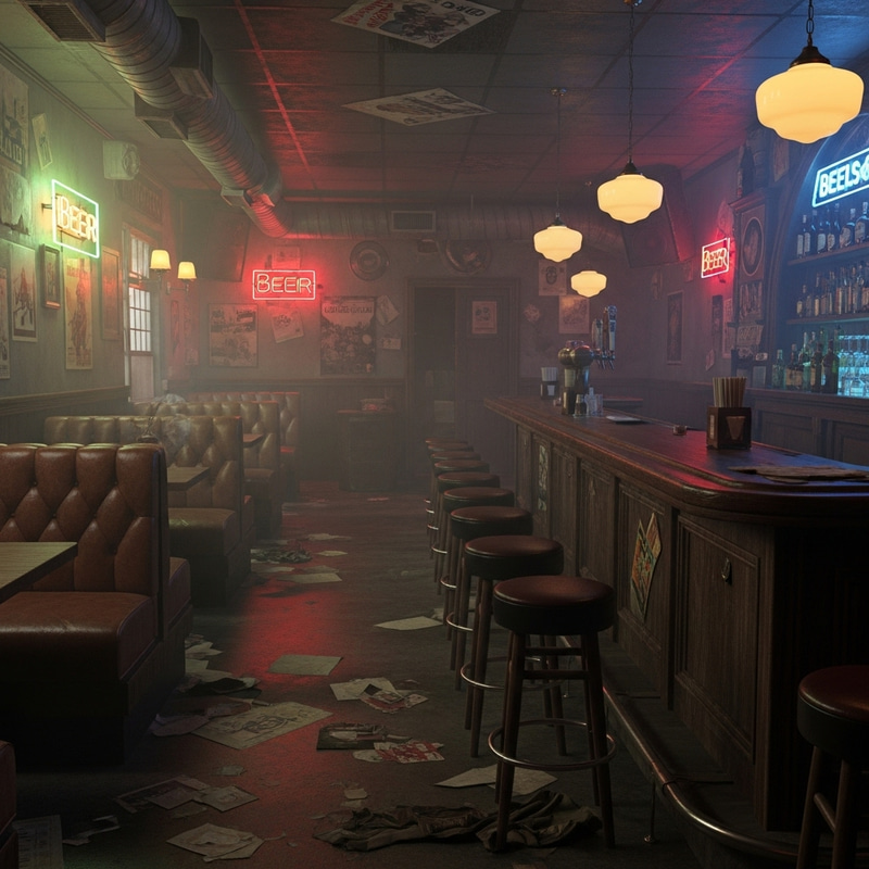 Sleazy Vintage Bar | Worn-in Aesthetic | Abandoned Charm