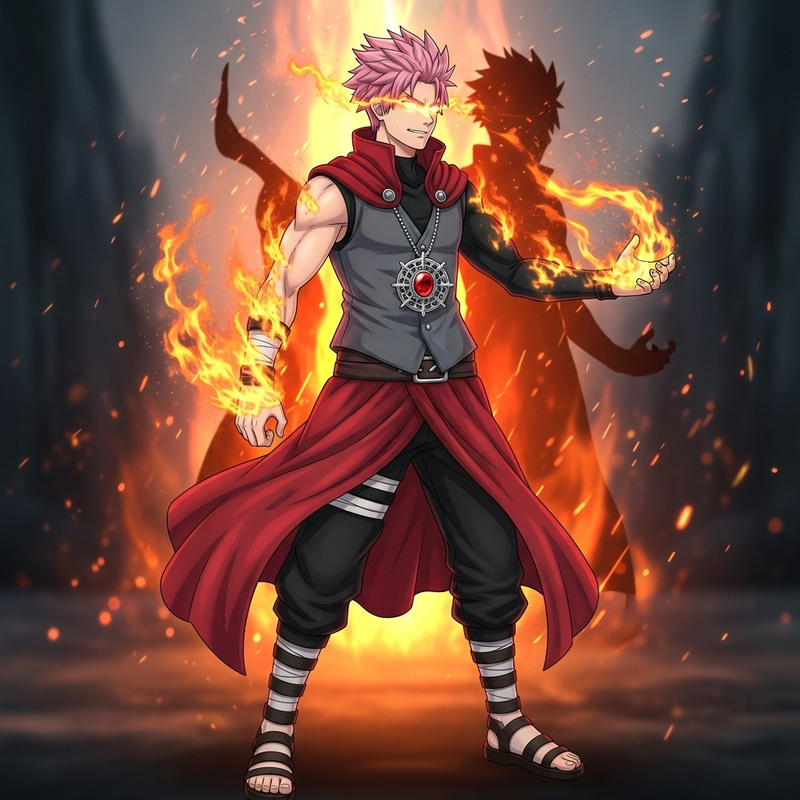 Natsu Dragneel: Powerful Anime Character with Fiery Aura Natsu Dragneel: Powerful Anime Character with Fiery Aura