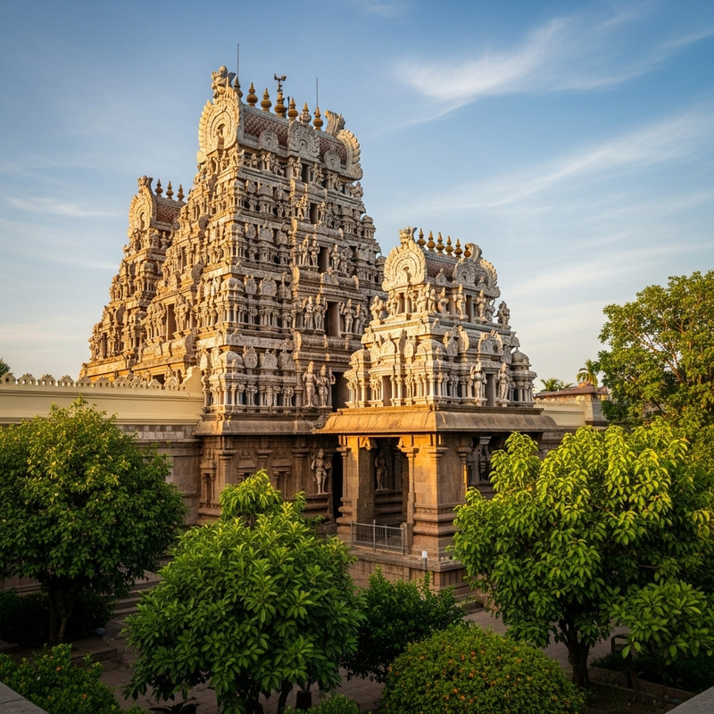 Tirupati Balaji Temple: Majestic Front View Tirupati Balaji Temple: Majestic Front View