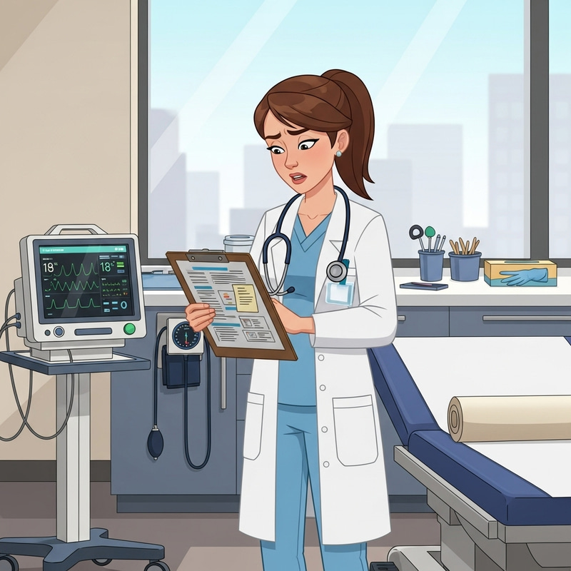 Female Doctor Animation with Stethoscope in Medical Setting