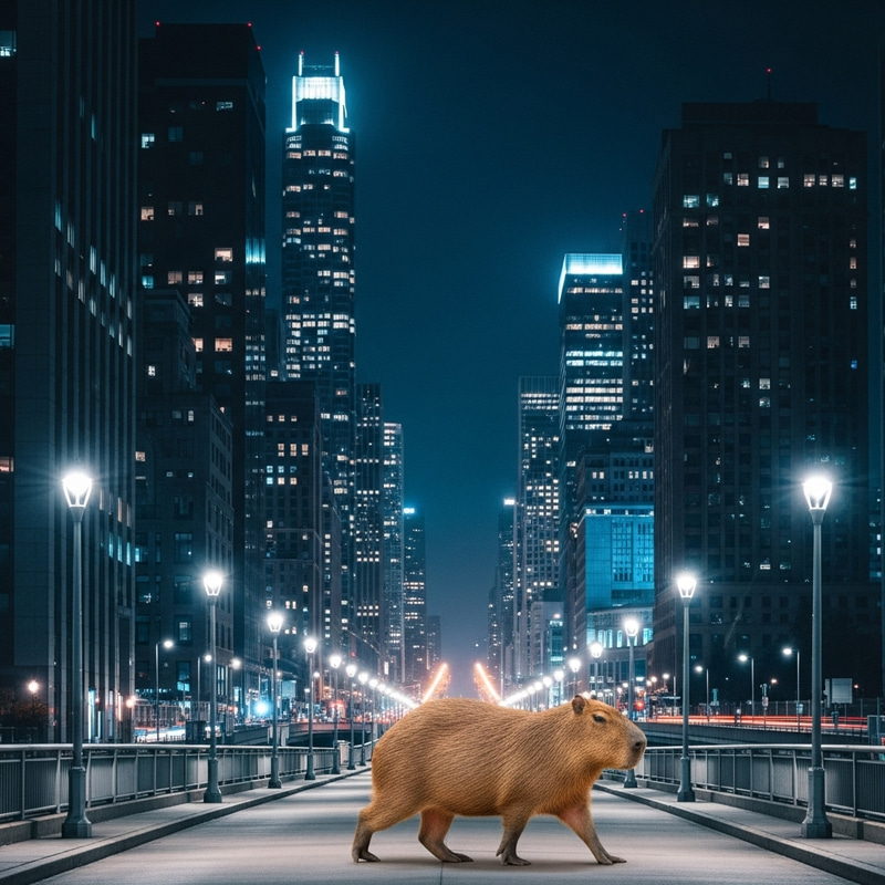 Capybara in Nocturnal Cityscape on Artstation Capybara in Nocturnal Cityscape on Artstation