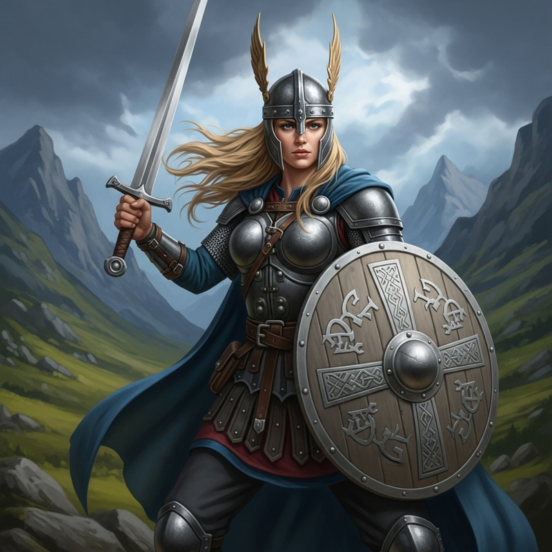 Stunning Valkyrie Warrior in Nordic Armor Stunning Valkyrie Warrior in Nordic Armor
