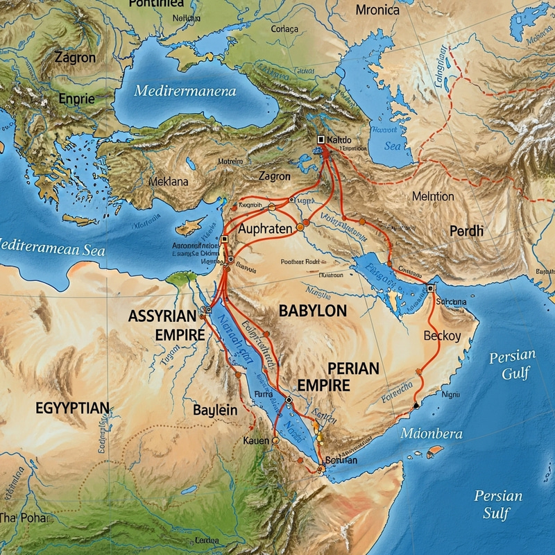 Map of Ancient World: Babylon's Strategic Position & Neighboring Empires