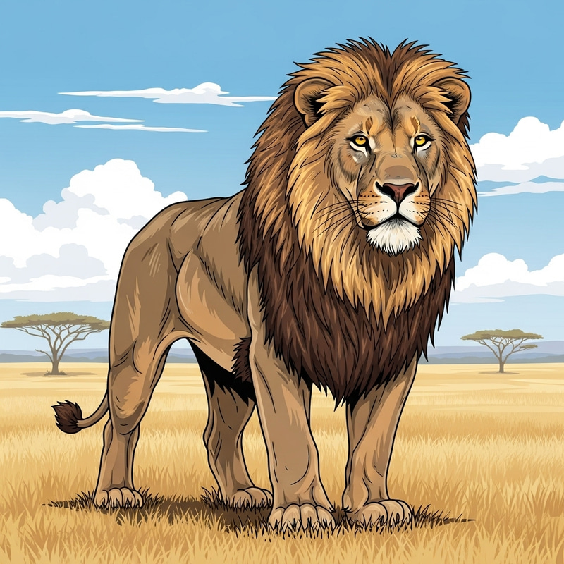 Majestic Lion in African Wilderness | Iconic Wildlife