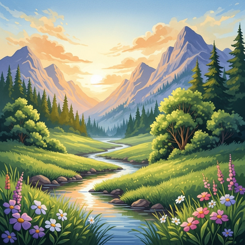 Beautiful Watercolor Landscapes of Nature Beautiful Watercolor Landscapes of Nature