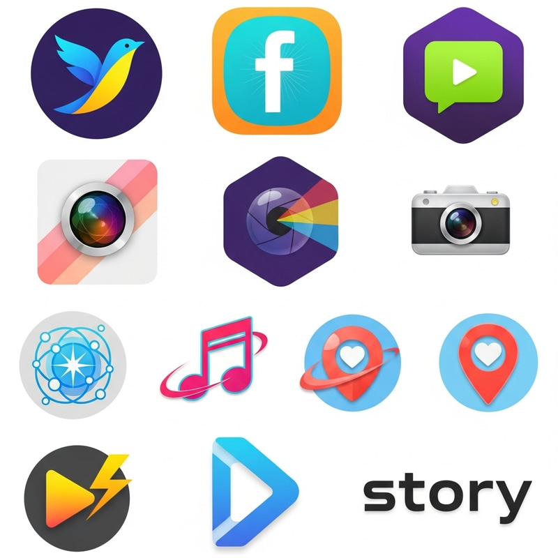 Modern Android App Icons: Twitter, Facebook & More
