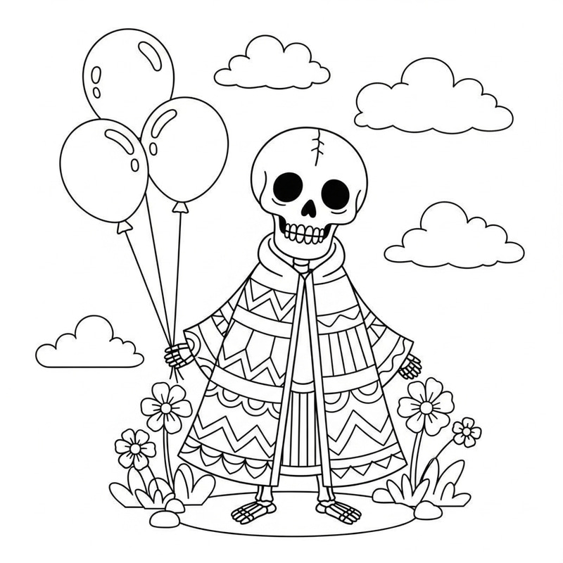 Whimsical Death Coloring Page for Children - Creative Design Whimsical Death Coloring Page for Children - Creative Design