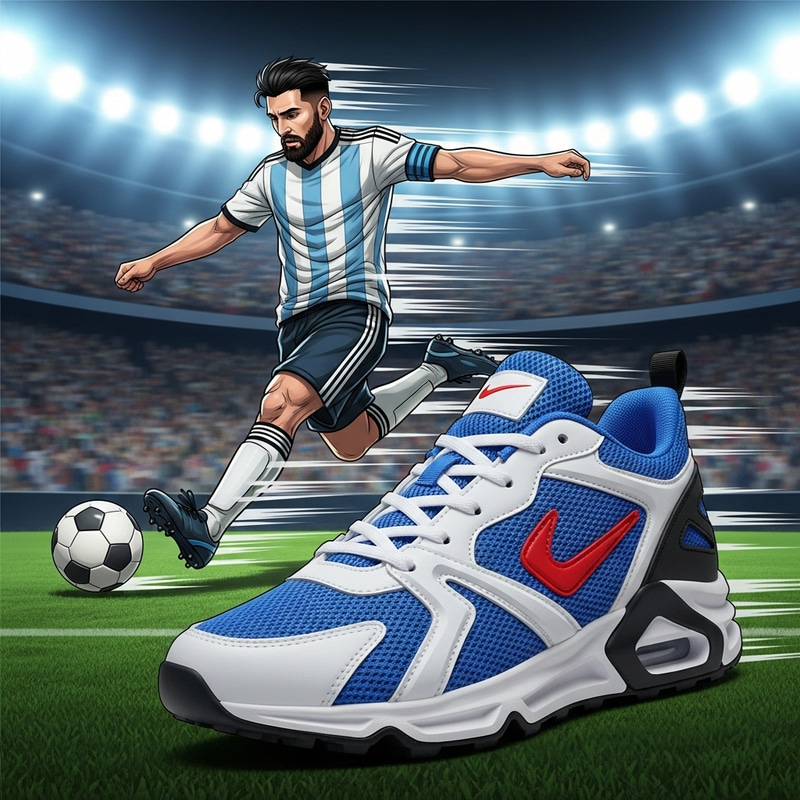 Maradona Scoring Goal in Nike TN Sneaker Illustration
