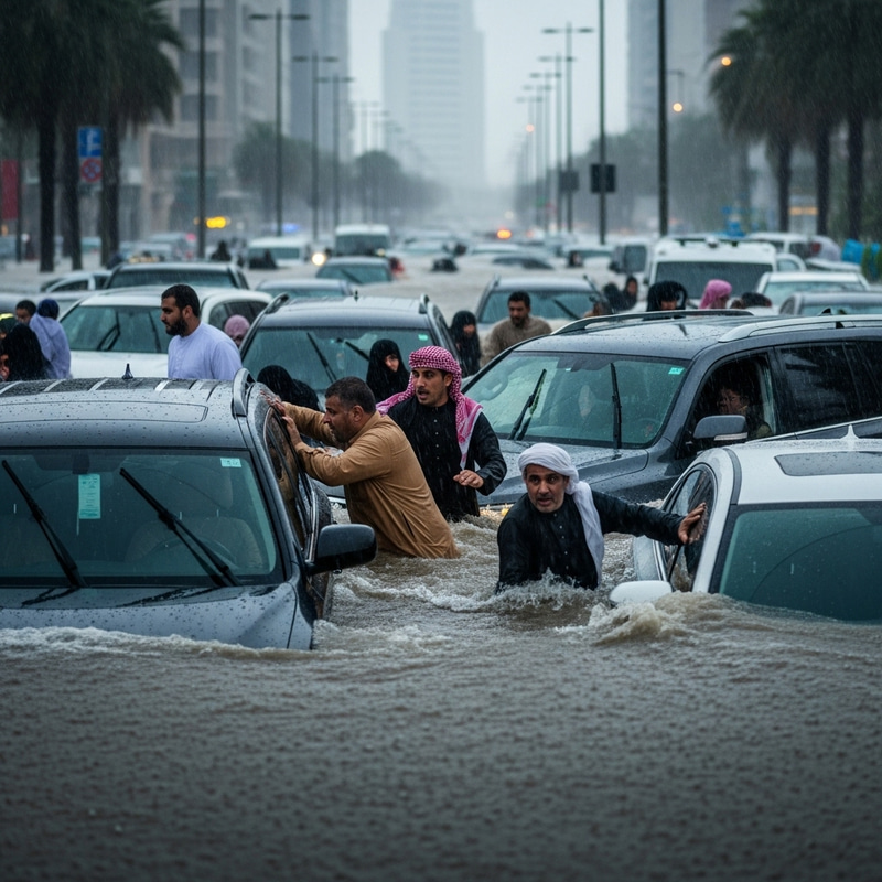 Catastrophic Floods in Dubai: A Desperate Escape Catastrophic Floods in Dubai: A Desperate Escape