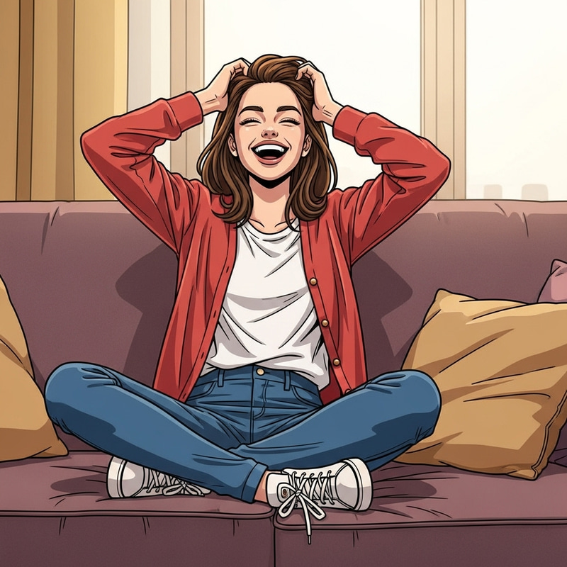 Cheerful College Student Illustration in Dynamic 3D Style