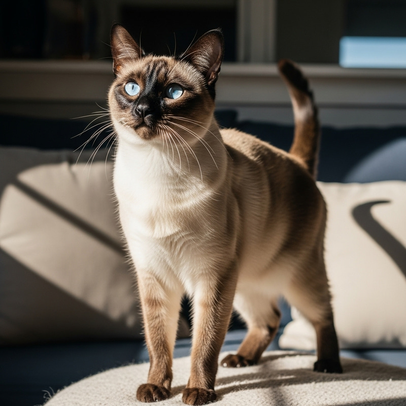 Elegant Siamese Cat: Light-Colored Beauty Elegant Siamese Cat: Light-Colored Beauty