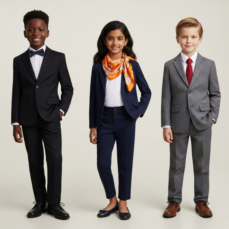 Elegant Triumvirate: Kids in Classy Suits Elegant Triumvirate: Kids in Classy Suits