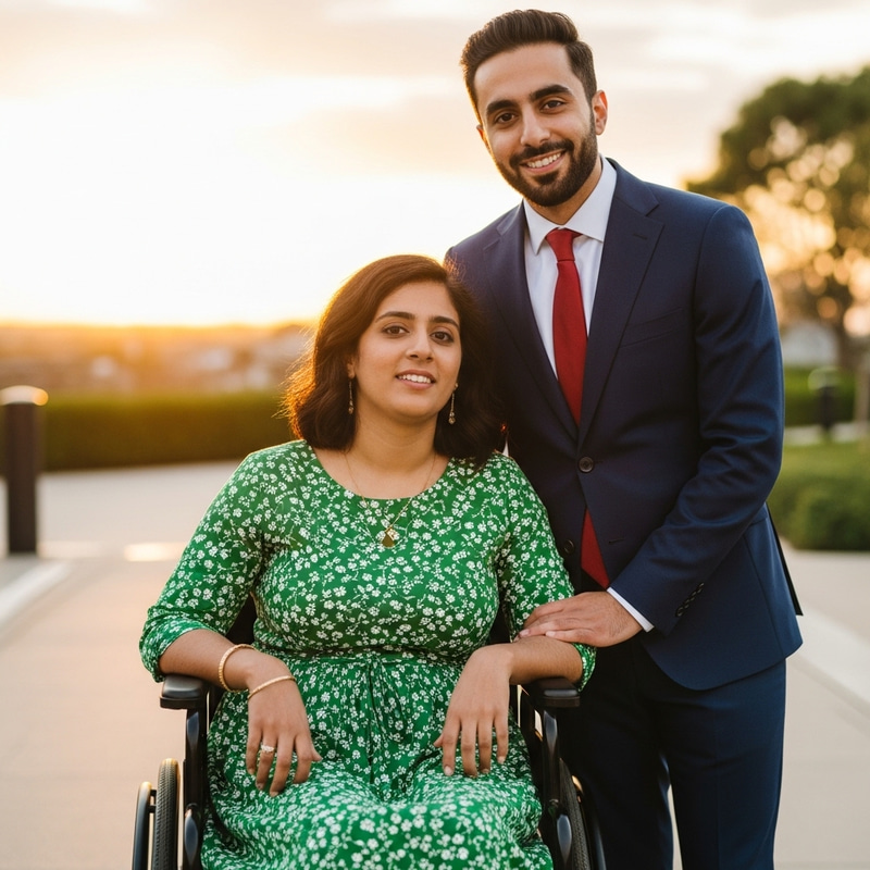 Inclusive Couple Outdoors | Loving Sunset Moment Inclusive Couple Outdoors | Loving Sunset Moment