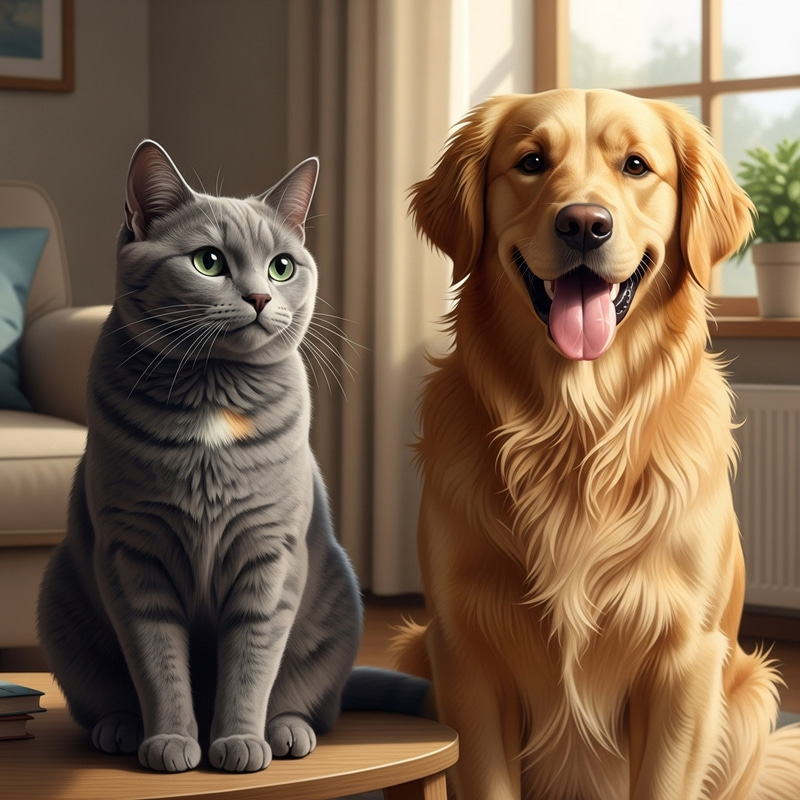 Cat and Dog: Feline and Canine Harmony Cat and Dog: Feline and Canine Harmony