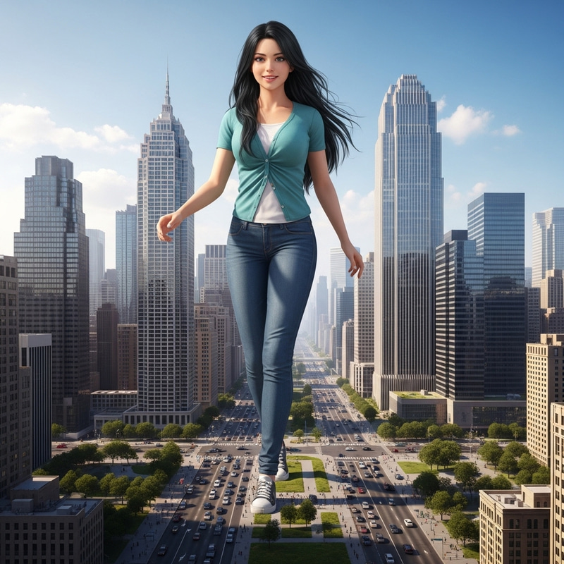 Majestic Giantess in Urban Harmony Majestic Giantess in Urban Harmony