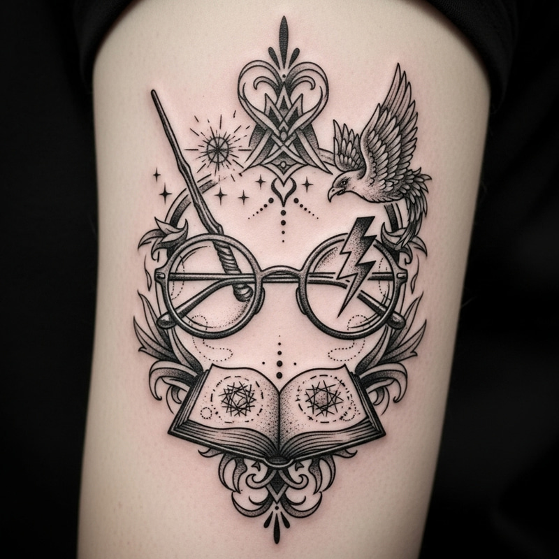 Harry Potter Tattoo | Magical Novel Series Ink Art