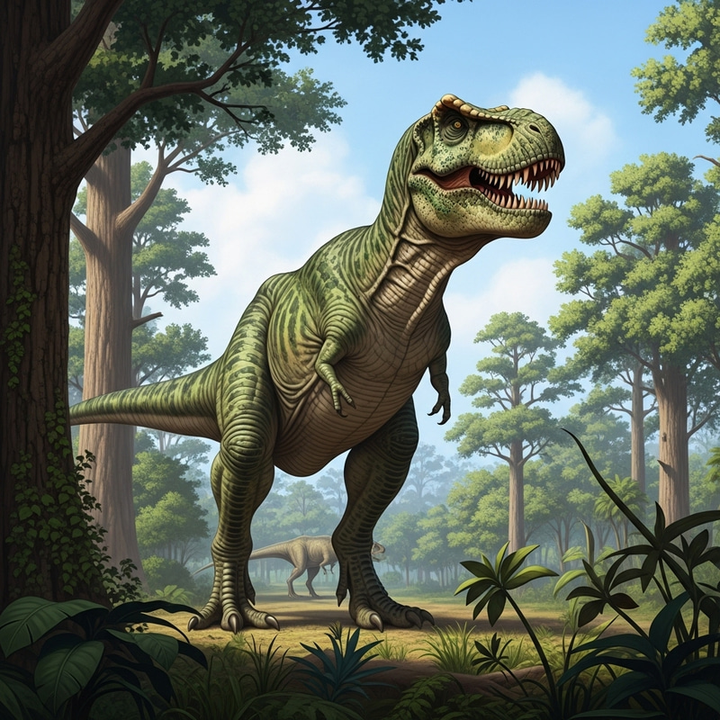 Majestic T-Rex in Prehistoric Serenity Majestic T-Rex in Prehistoric Serenity