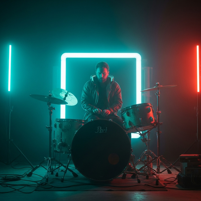 Cyberpunk Style Drum Image for a Futuristic Experience