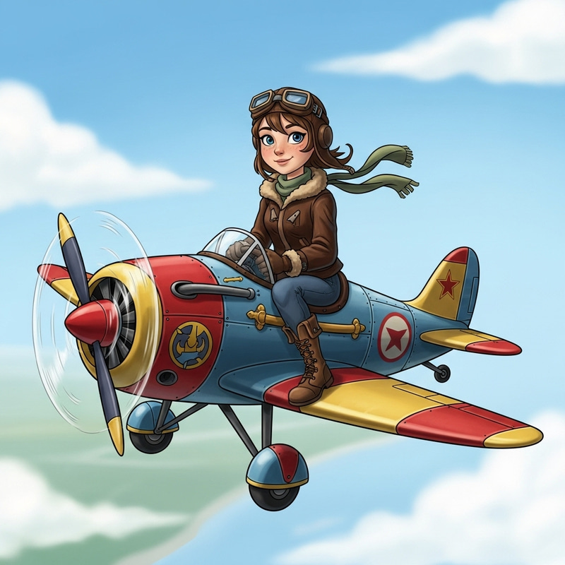 Whimsical Ghibli-Inspired Girl Pilot | Cartoon Character Design Whimsical Ghibli-Inspired Girl Pilot | Cartoon Character Design