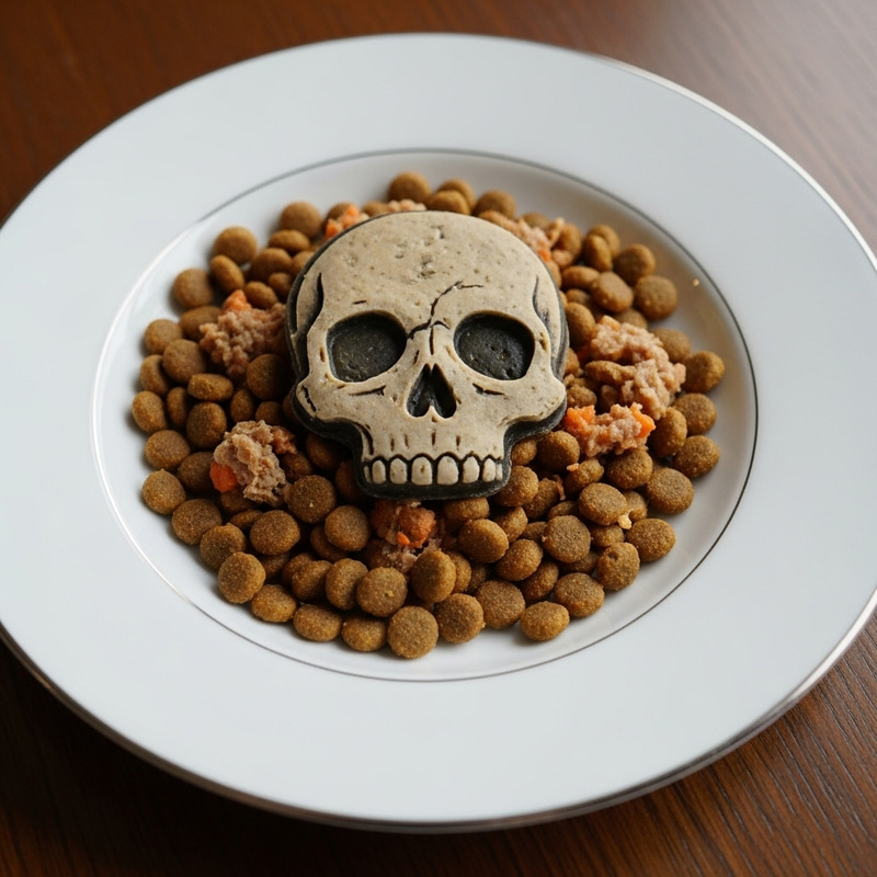 Skull Symbol Dog Food Plate - Canine Nutrition Skull Symbol Dog Food Plate - Canine Nutrition