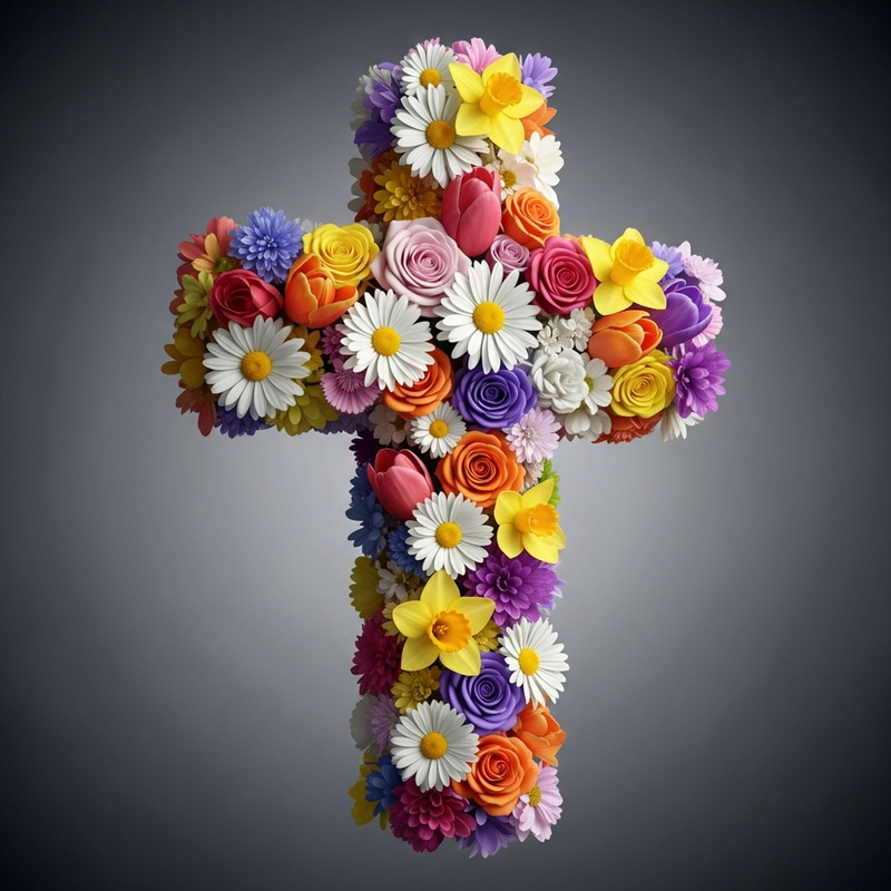 Flower Cross Art | Elegant Floral Design Flower Cross Art | Elegant Floral Design