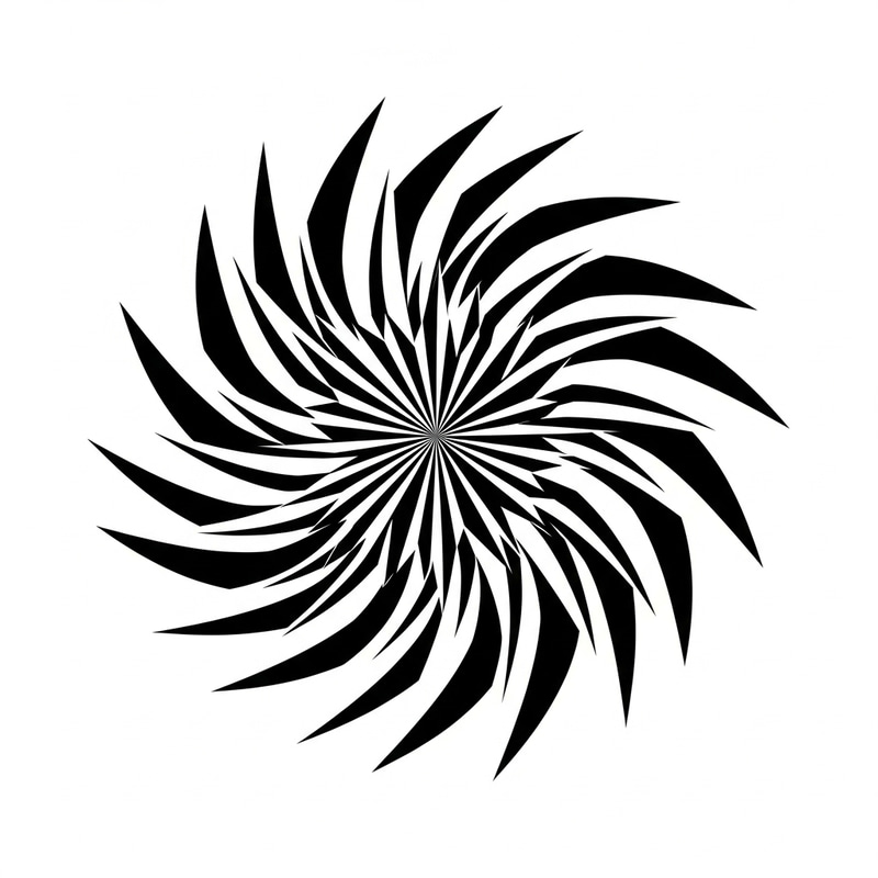 Wavey Black and White Geometric Shape Symbolizing Joy Wavey Black and White Geometric Shape Symbolizing Joy