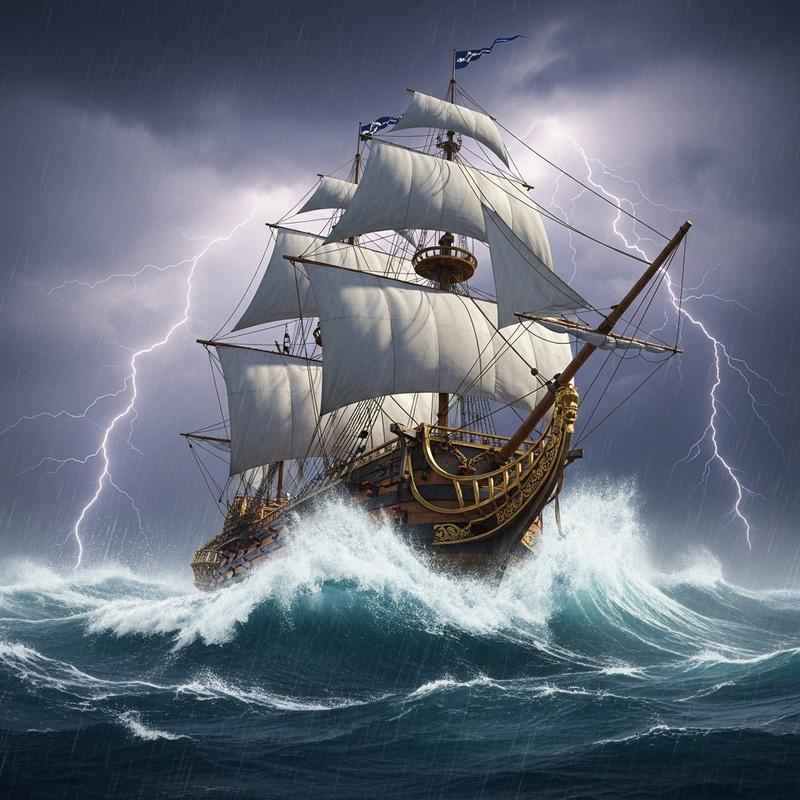 Galleon Sailing Stormy Seas | 1920 x 1080 px Image Galleon Sailing Stormy Seas | 1920 x 1080 px Image