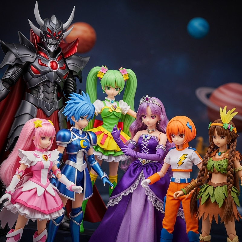 Six Precure Dolls Vs. Space Emperor: Real Anime Photo Showdown