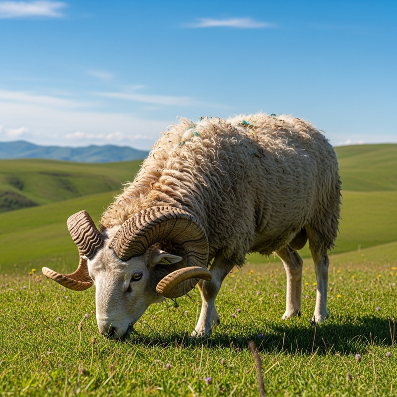 Majestic Ram in Vibrant Field | Wildlife Photography Majestic Ram in Vibrant Field | Wildlife Photography