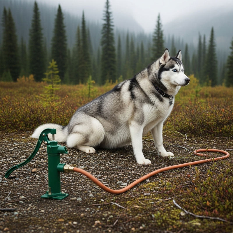 Inflated Husky Illustration in Paw Patrol Scene Inflated Husky Illustration in Paw Patrol Scene